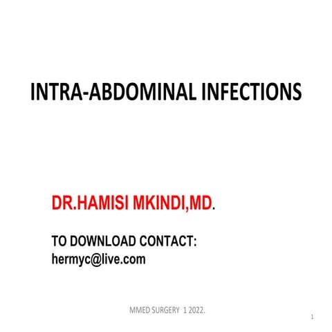Peritonitis and intra abdominal abscess | PPTX