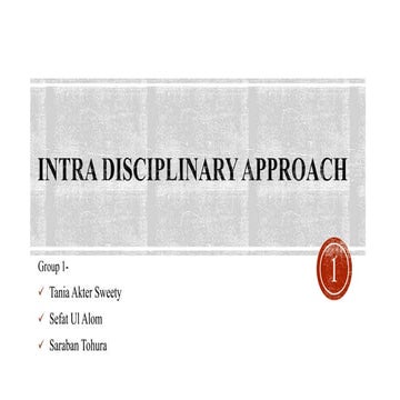 Intra-Disciplinary Approaches in Education
