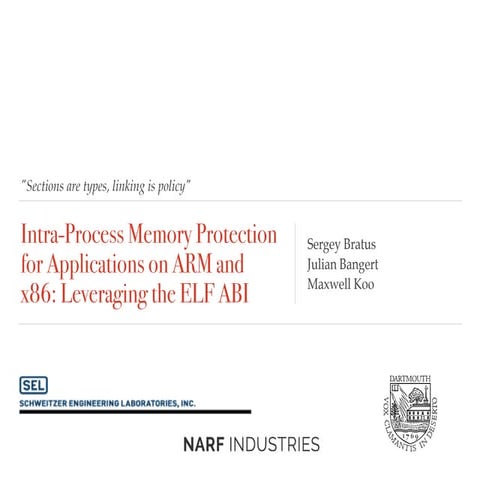 Intra process memory protection for applications on ARM and x86 | PPT