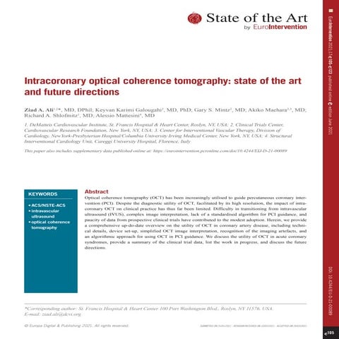 Intracoronary optical coherence tomography