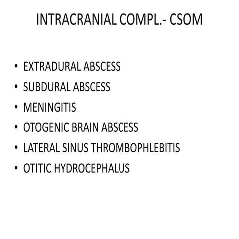 Intracranial complication of chronic suppurative otitis media