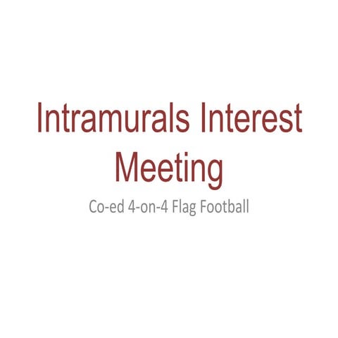 Co-ed 4-on-4 Flag Football Rules