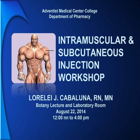 Intramuscular and sucutaneous workshop