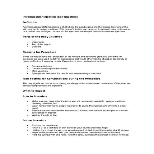 Intramuscular Injection (Im)