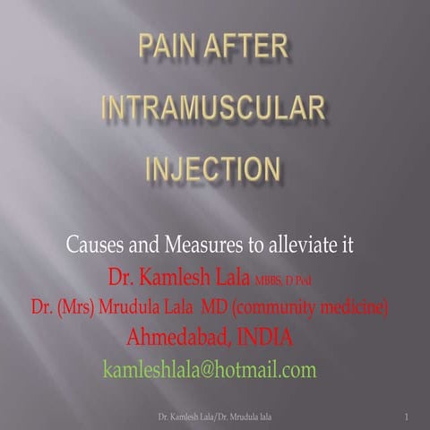 Intramuscular injection pain ppt