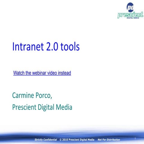 Intranet 2.0 Tools