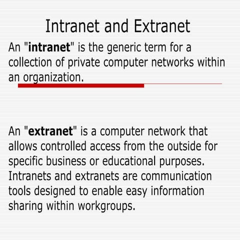 Intranet And Extranet | PPT