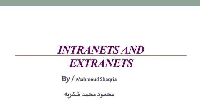 Intranet and extranet 