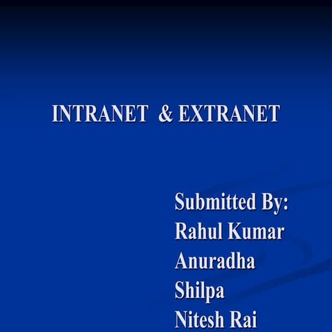 Intranet & Extranet