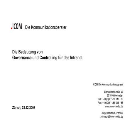 Intranet Forum Zurich Vortrag Jürgen Mirbach