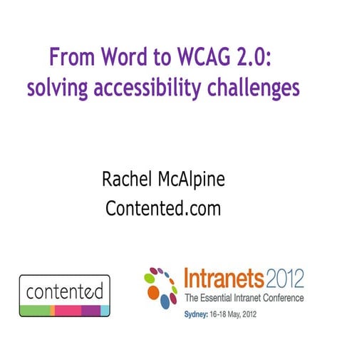 From Word to WCAG 2.0: solving accessibility challenges
