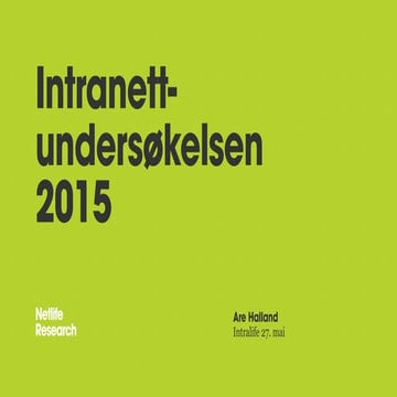 Intranettundersøkelsen 2015