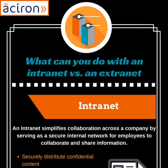 What can you do with an intranet vs. an extranet?