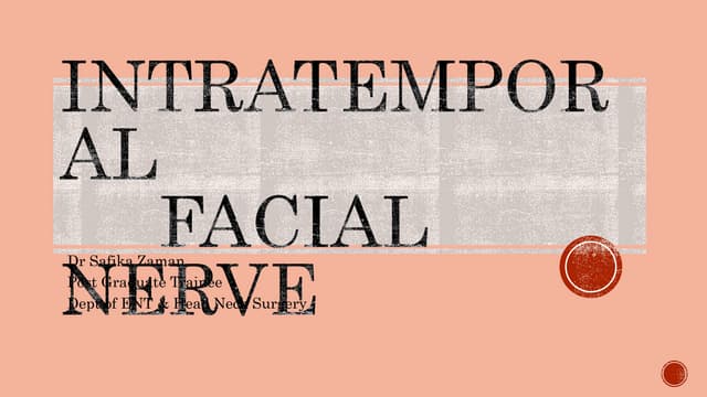 Intratemporal course ofnerve PPT Intratemporal course ofnerve PPT