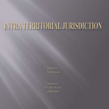 Intra territorial jurisdiction and exceptions with cases | PPTX