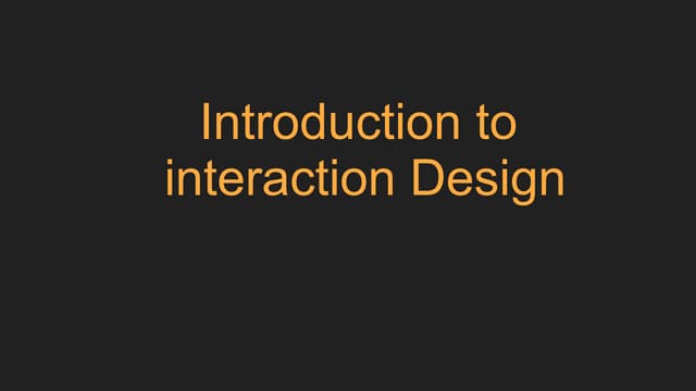 Introduction to Intrection design UX UI.