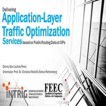 Delivering Application-Layer​ Traffic Optimization​ (ALTO) Services based on ...