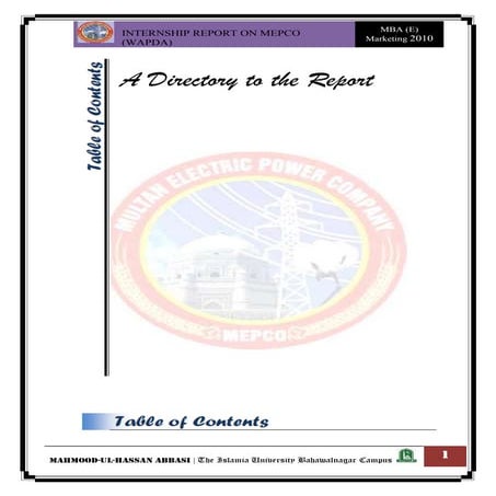 Intrnship report on wapda