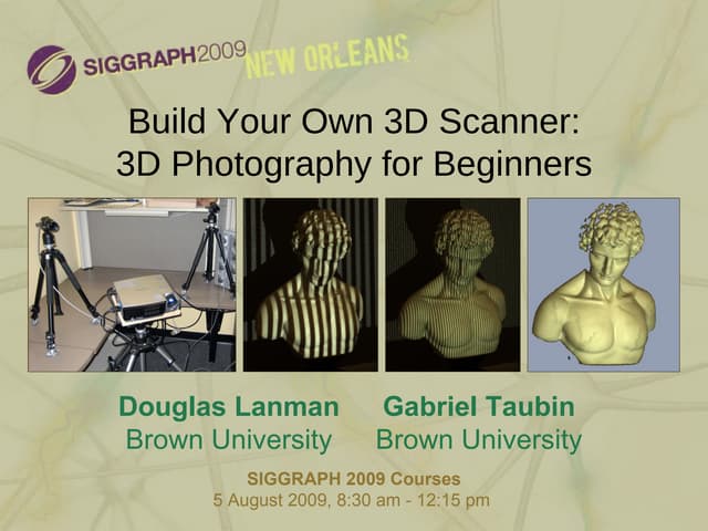 Build Your Own 3D Scanner: Introduction