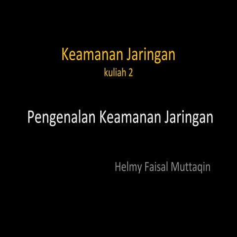 Pengenalan Keamanan Jaringan