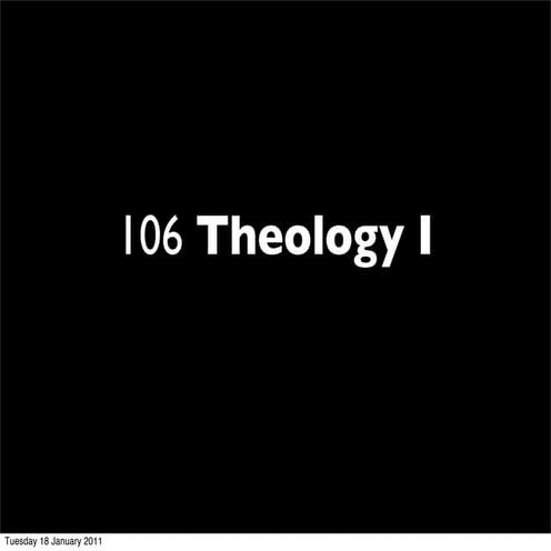 Theology I Introduction