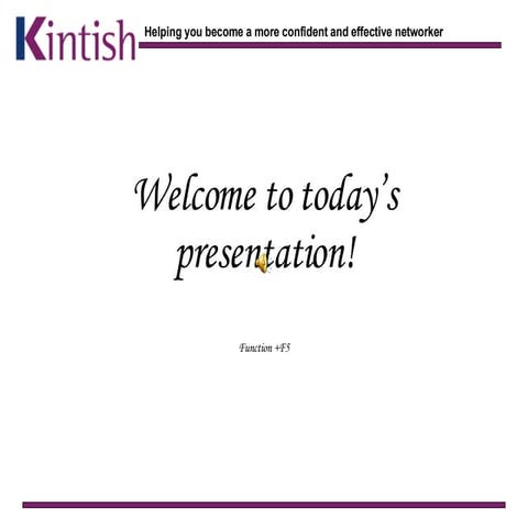 Introduction to Kintish Business Networking Skills