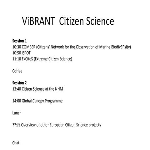 ViBRANT Citizen Science: Intro