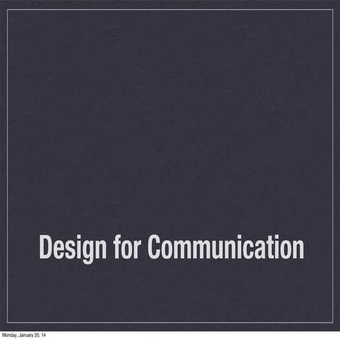 Intro to Design for Communications