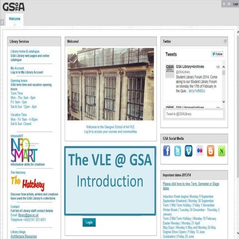 The VLE @ GSA - introduction
