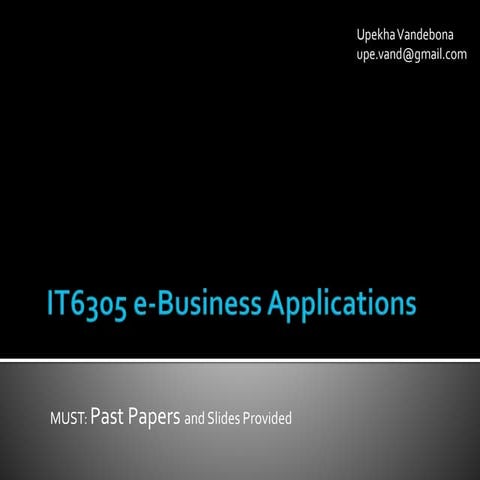 Orientation of eBusiness Applications