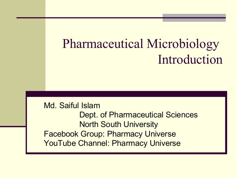 Pharmaceutical Microbiology Introduction