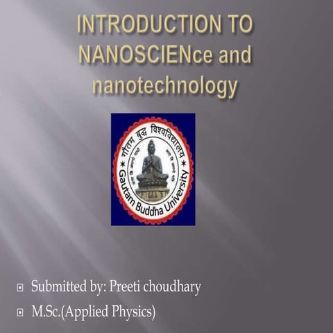  Nanoscience and Nanotechnology 