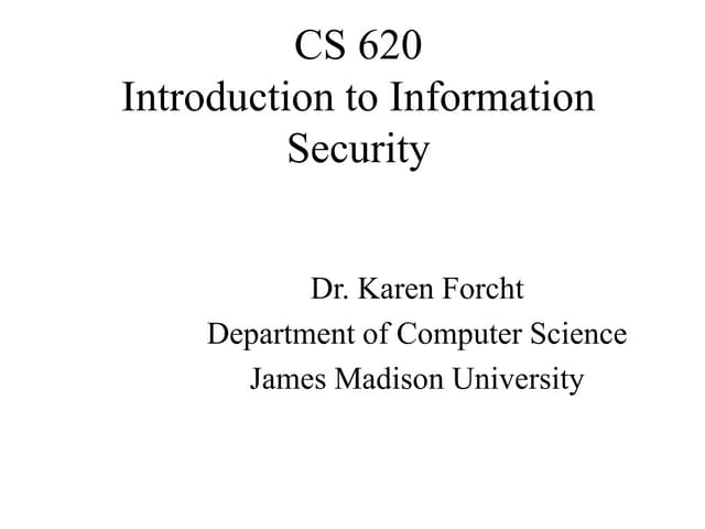 Introduction to Information Security CSE