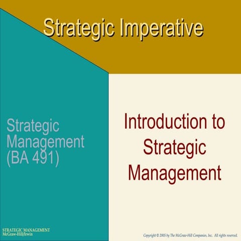 Comprehensive Introduction to Strategic Management and Competitive ...