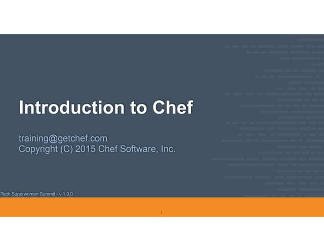 Introduction to Chef - Techsuperwomen Summit