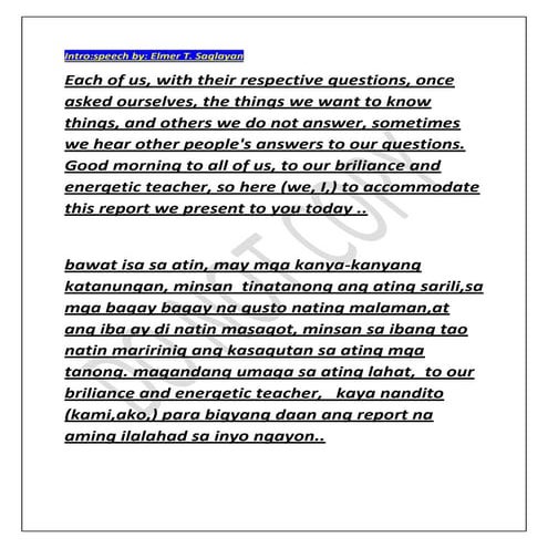 Intro original speech