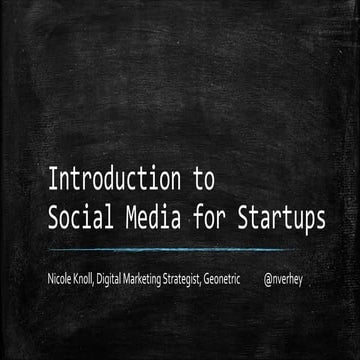 Introduction to Social Media for Startups
