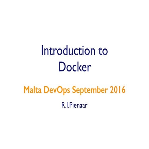 Introduction to Docker