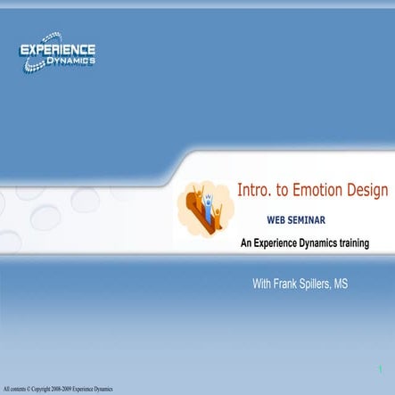 Intro To Emotion Design- Pleasurability and Emotional Design-  Experience Dyn...