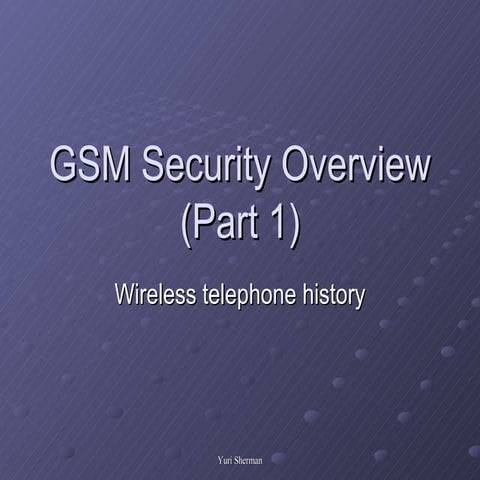 Intro To  GSM