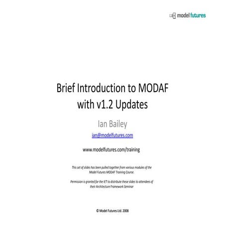 Introduction to MODAF v1.2