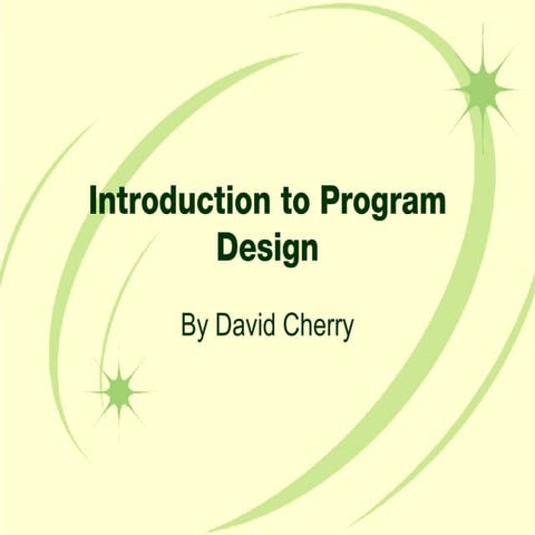 Intro To Program Design