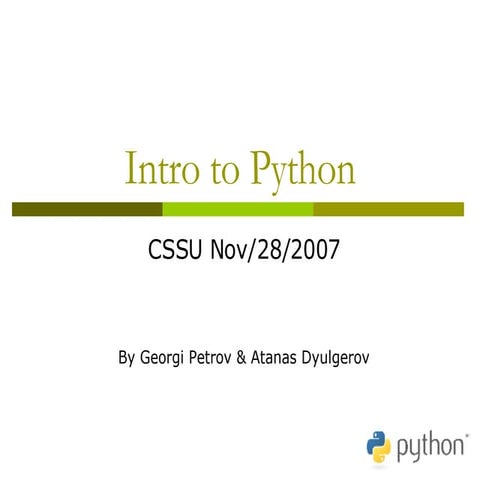 Intro to Python | PPT
