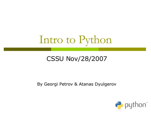 Intro to Python
