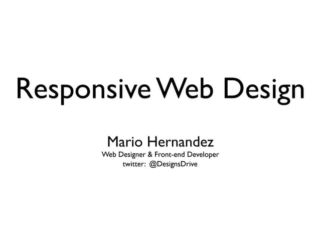 Responsive Web Design