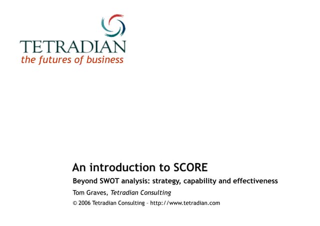 Introduction to SCORE - strategy-as...