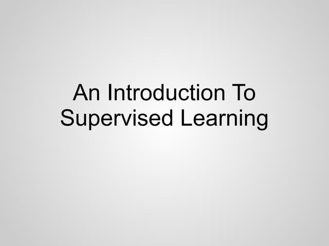 JOSA TechTalk: Introduction to Supervised Learning