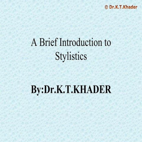 Intro to-stylistics