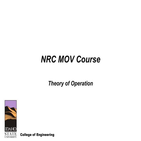 NRC Course on Motor Operated Valves and Limitorque