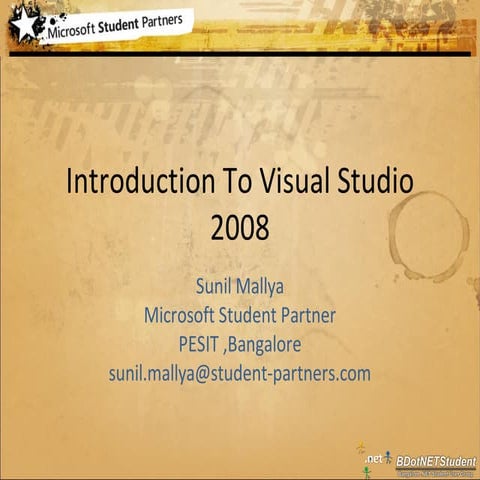 Intro To Visual Studio2008